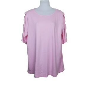Kim Rodger Tee Shirt Pastel Pink with Half Sleeves Size XL